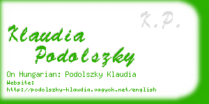 klaudia podolszky business card